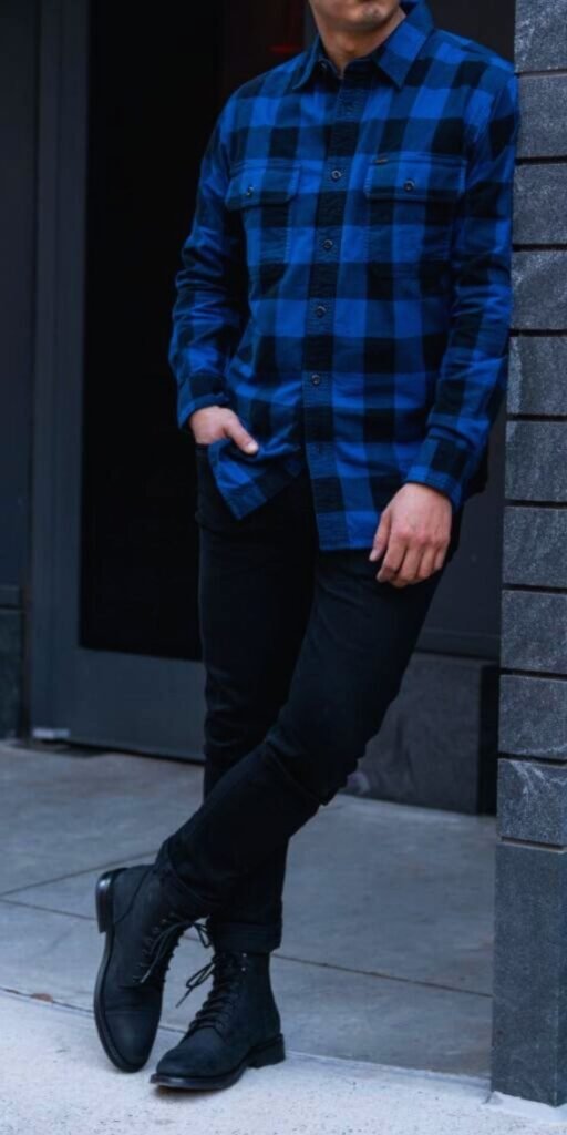 Black Jeans with Plaid Flannel