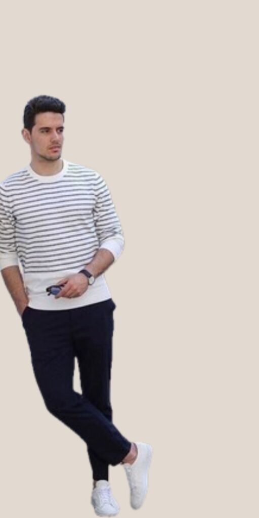 Long Sleeve Stripe T-Shirt Look