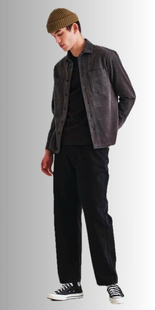 Wide-Leg Trousers with Overshirt